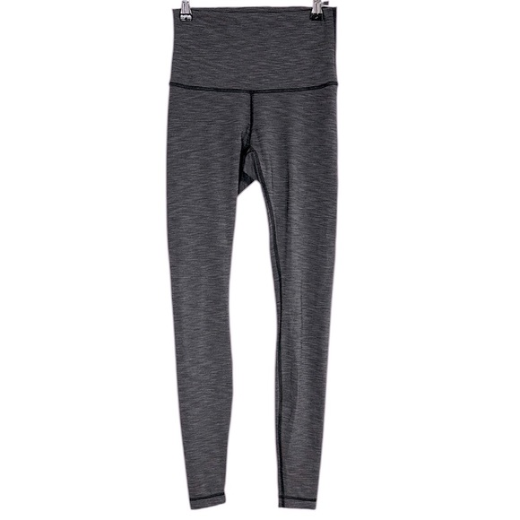 Lululemon Wunder Under Dark Grey Heather Yoga Leggings Sz 6 - Picture 1 of 10